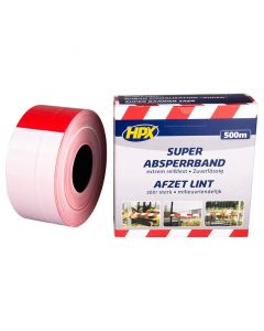 HPX Super barrier tape - Afzetlint rood wit 80 mm x 500 m - BS80100