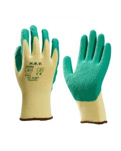 HBV 9.991 Handschoen - latex gecoat - groen / geel